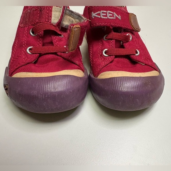 2/$20 Keen Toddler Girls 8 Red Purple Ventura Velcro Sneaker Palm Trees Canvas - Picture 9 of 9